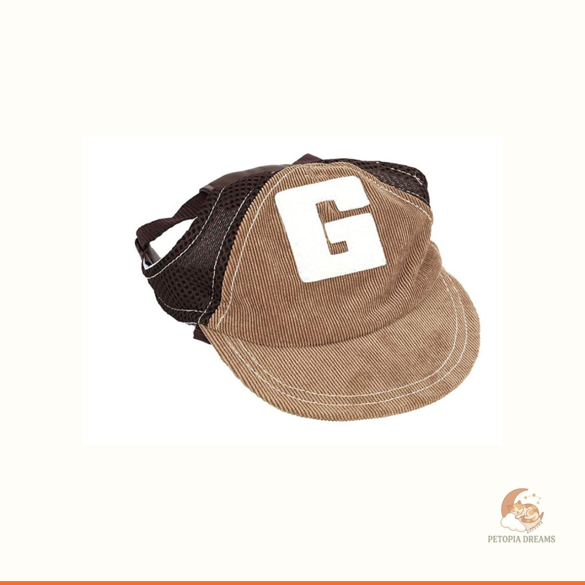 Corduroy Dog Hat — Breathable Sun Protection Cap for Pups | Petopia Dreams