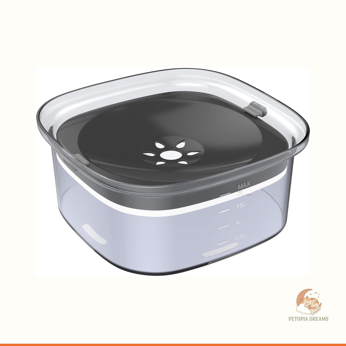 No-Spill Dog Water Bowl, 2L Slow-Drink Travel Feeder | Petopia Dreams