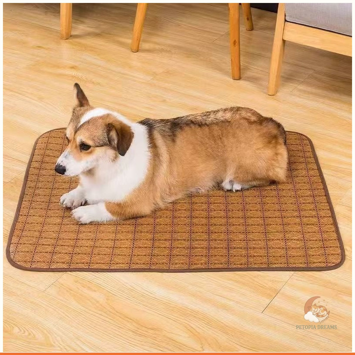Cooling Dog Mat — Natural Rattan Fiber Summer Sleeping Pad | Petopia Dreams