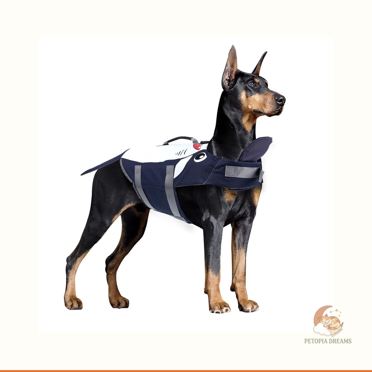Dog Life Jacket — Shark Swim Vest with Safety Handle | Petopia Dreams
