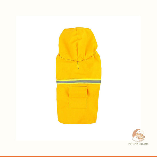 Hooded Dog Raincoat with Reflective Stripe & Leash Hole | Petopia Dreams