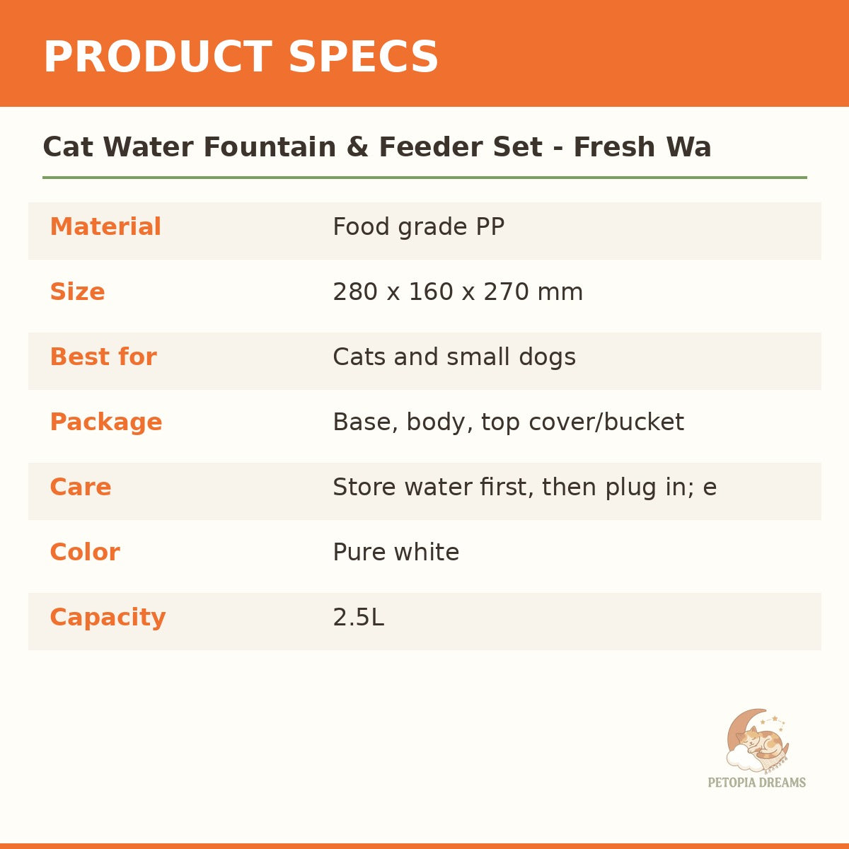 Cat Water Fountain & Feeder Set - Fresh Water, Anytime | Petopia Dreams