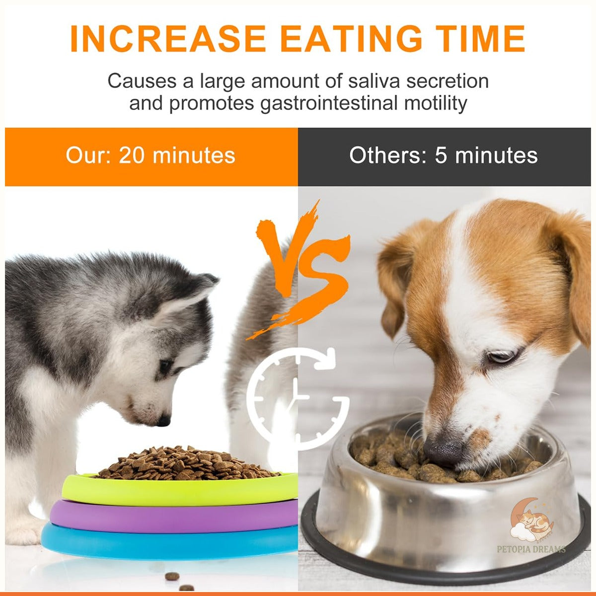 3-in-1 Slow Feeder Dog Bowl, Puzzle Lick Mat & Anti-Choke Feeder | Petopia Dreams