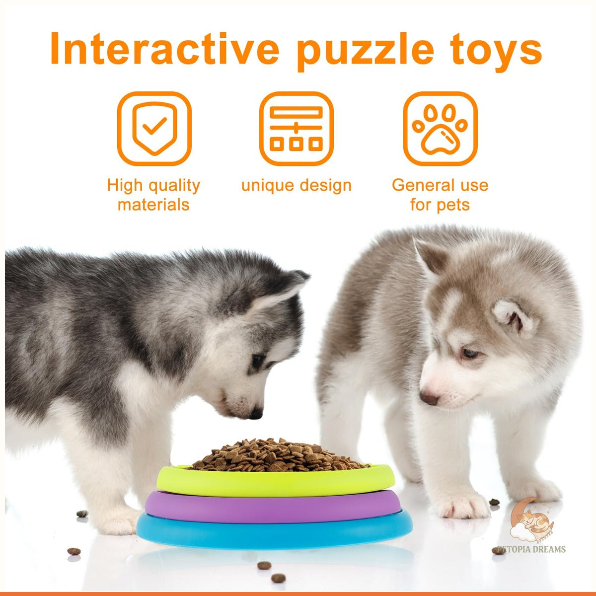3-in-1 Slow Feeder Dog Bowl, Puzzle Lick Mat & Anti-Choke Feeder | Petopia Dreams