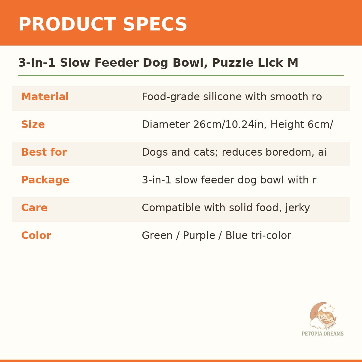3-in-1 Slow Feeder Dog Bowl, Puzzle Lick Mat & Anti-Choke Feeder | Petopia Dreams