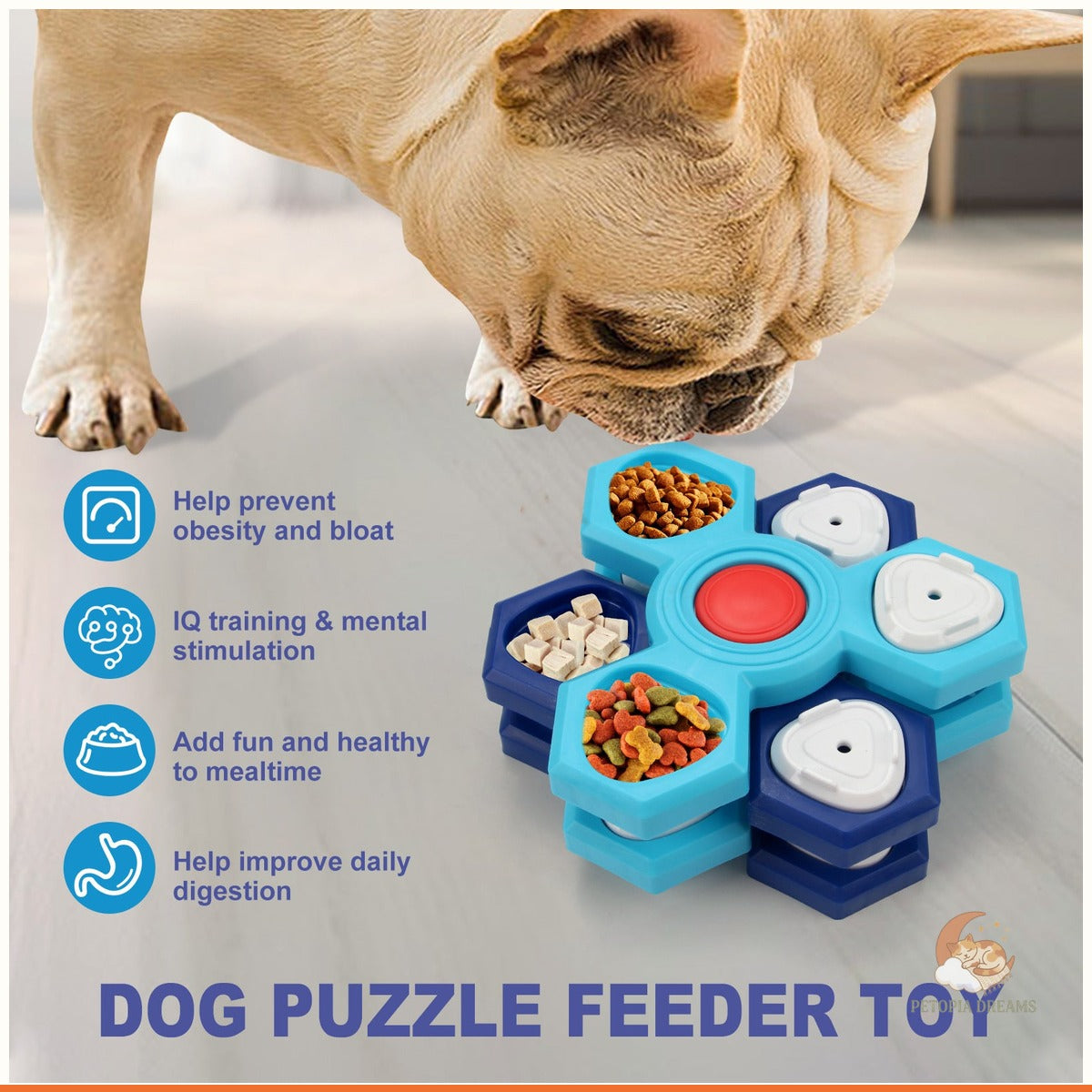 Slow Feeder Dog Bowl — 4-Layer Puzzle Maze for Fast Eaters | Petopia Dreams