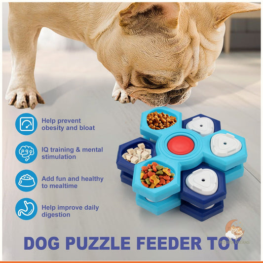 Slow Feeder Dog Bowl — 4-Layer Puzzle Maze for Fast Eaters | Petopia Dreams