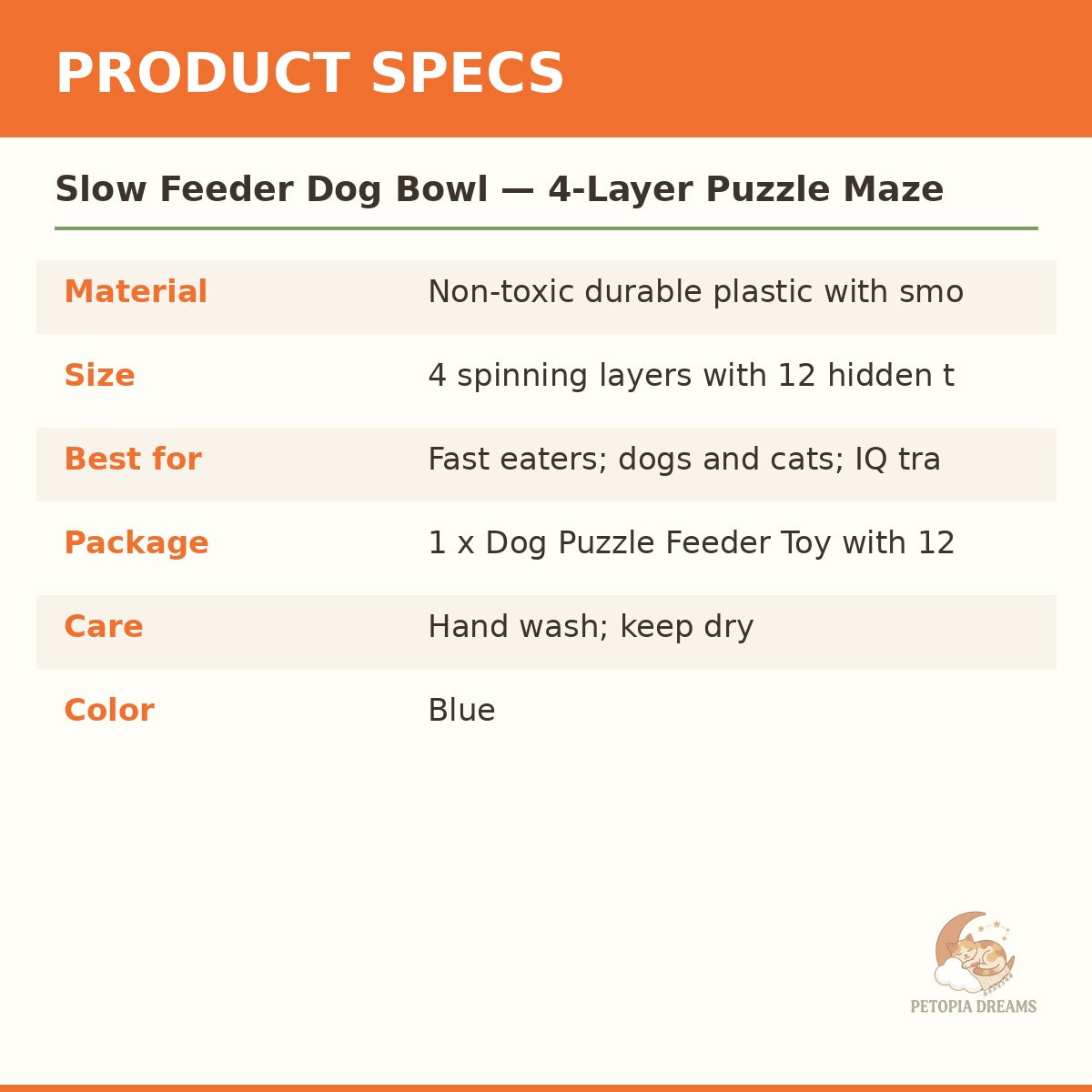 Slow Feeder Dog Bowl — 4-Layer Puzzle Maze for Fast Eaters | Petopia Dreams
