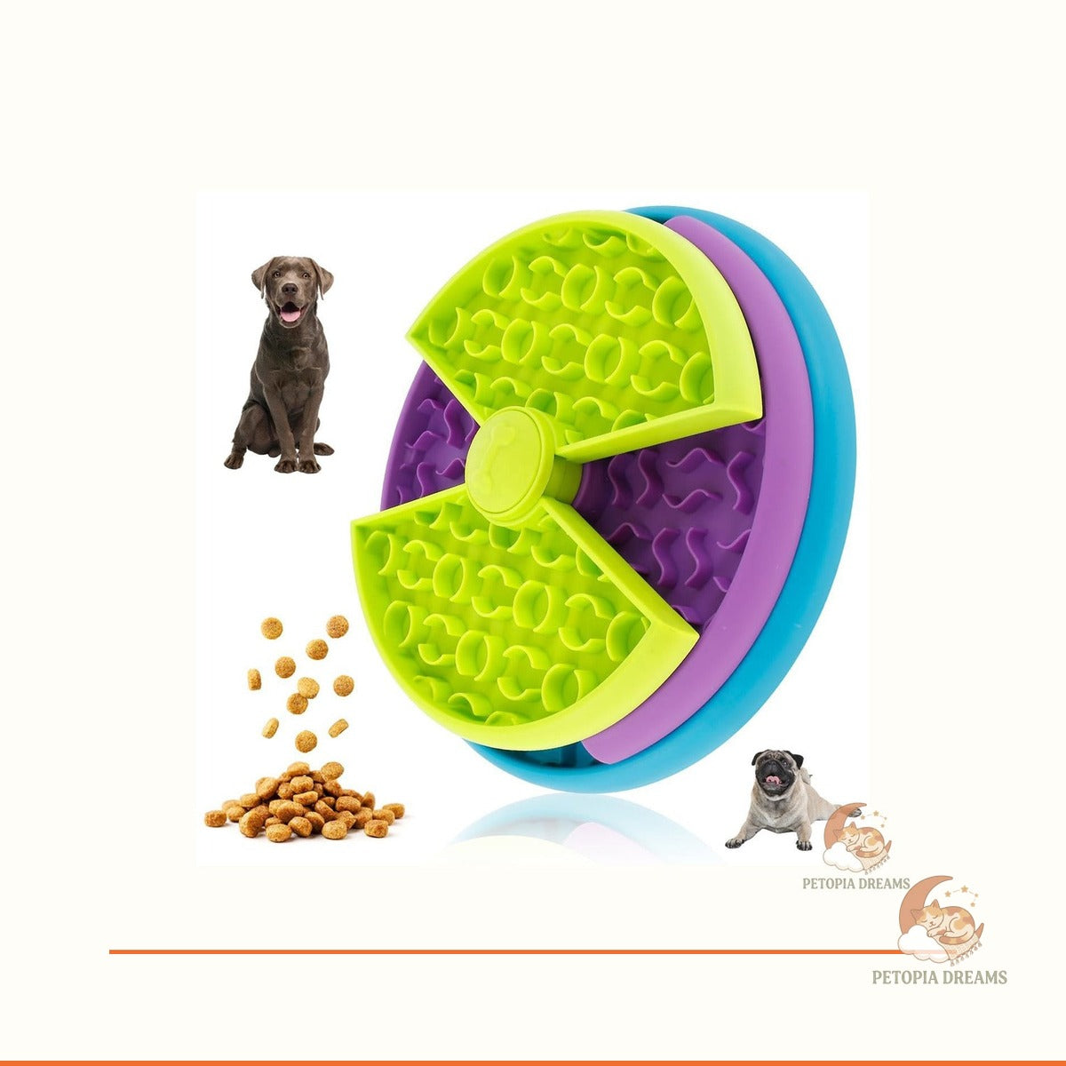 3-in-1 Slow Feeder Dog Bowl, Puzzle Feeder & Lick Mat | Petopia Dreams