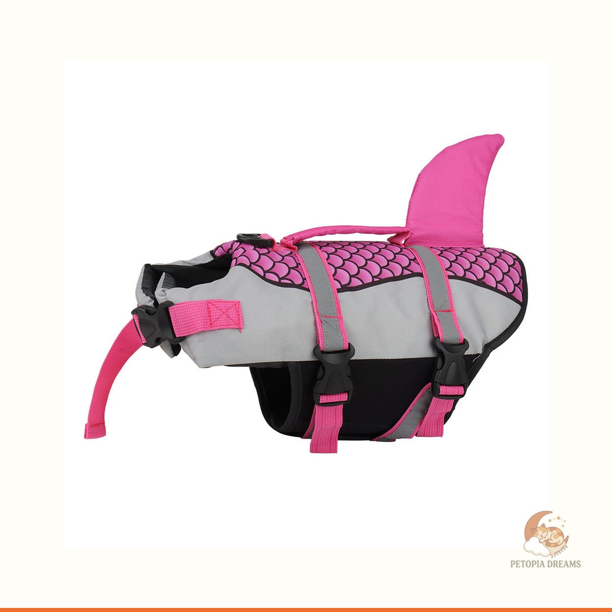 Dog Life Jacket with Rescue Handle — Shark Swim Vest | Petopia Dreams