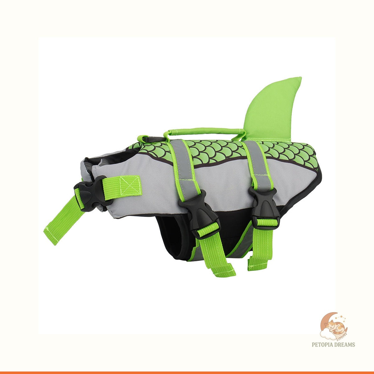 Dog Life Jacket with Rescue Handle — Shark Swim Vest | Petopia Dreams