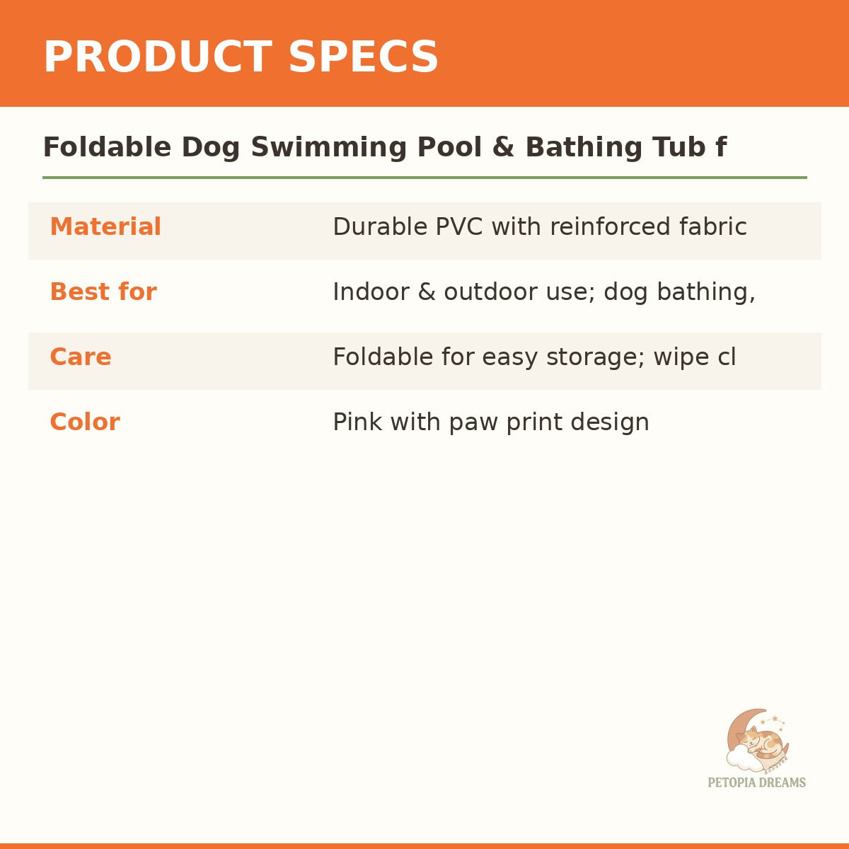 Foldable Dog Swimming Pool & Bathing Tub for Indoor & Outdoor | Petopia Dreams