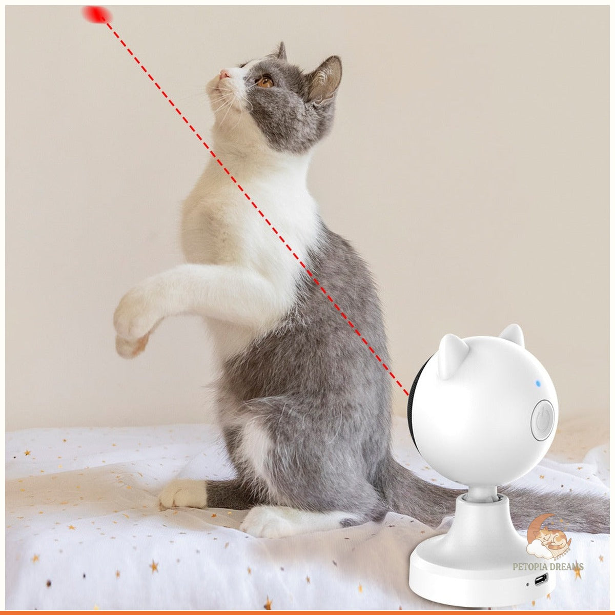 Smart Laser Cat Toy — Automatic USB-Rechargeable Teaser | Petopia Dreams
