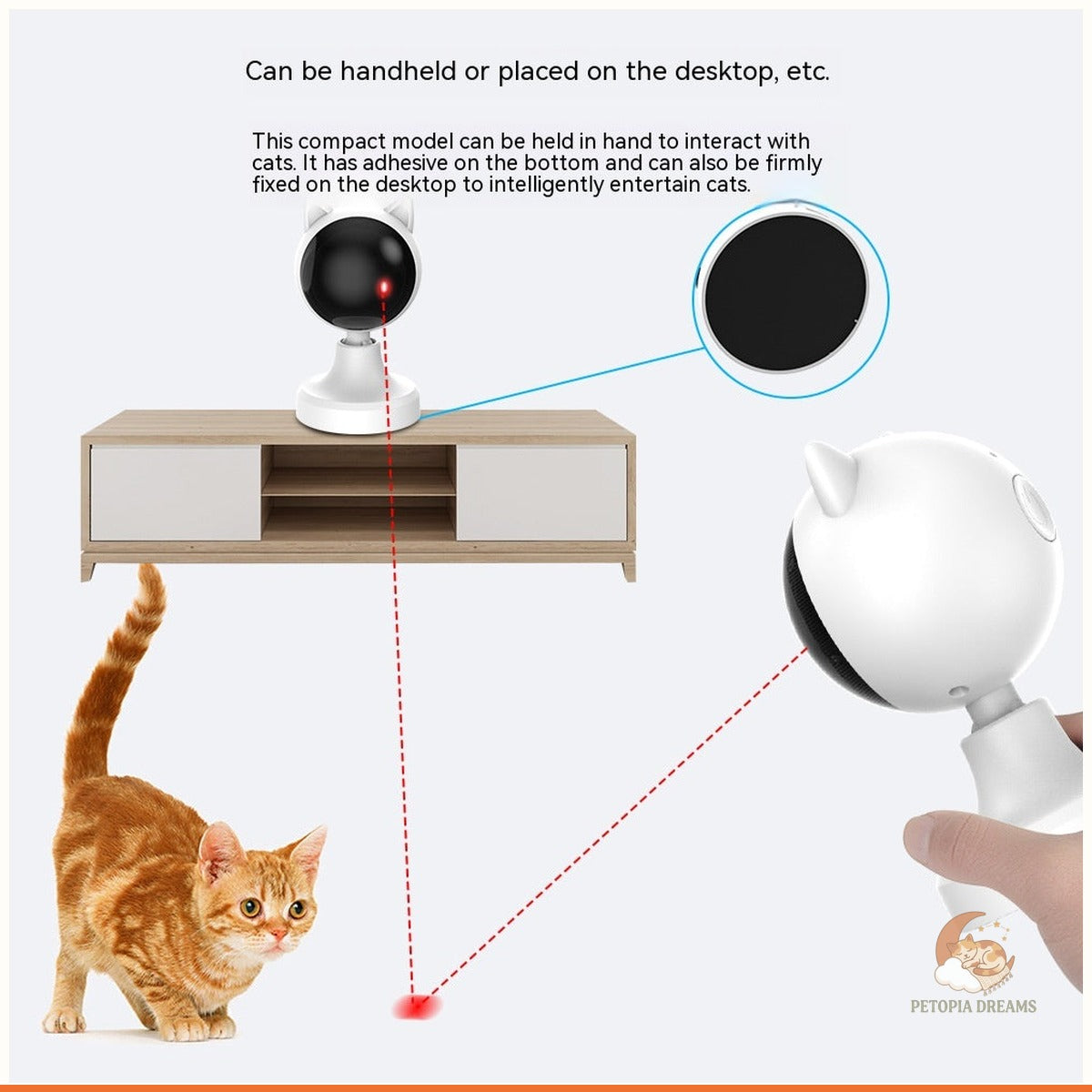 Smart Laser Cat Toy — Automatic USB-Rechargeable Teaser | Petopia Dreams