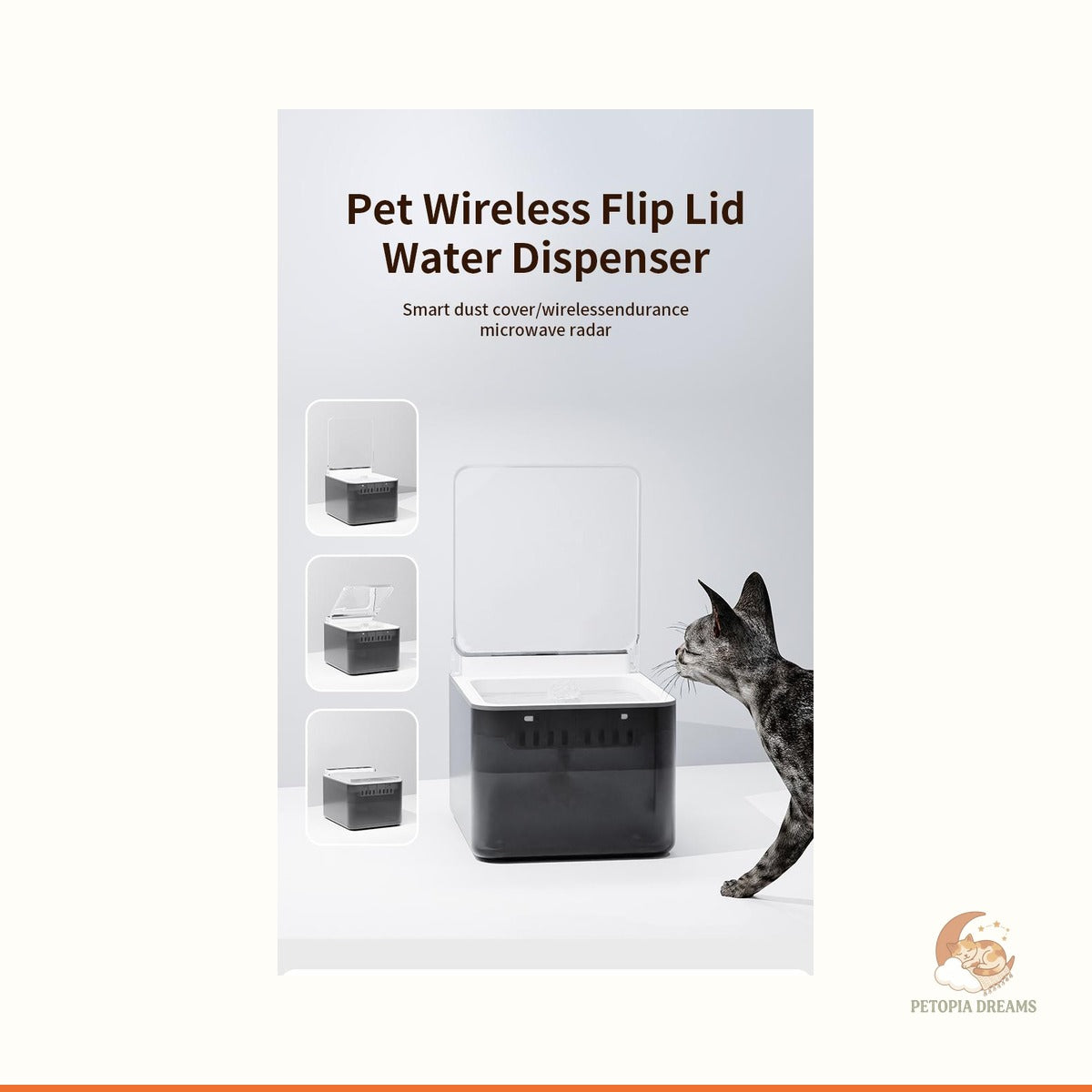 Wireless Cat Water Fountain — 3L Stainless Steel Pet Fountain | Petopia Dreams