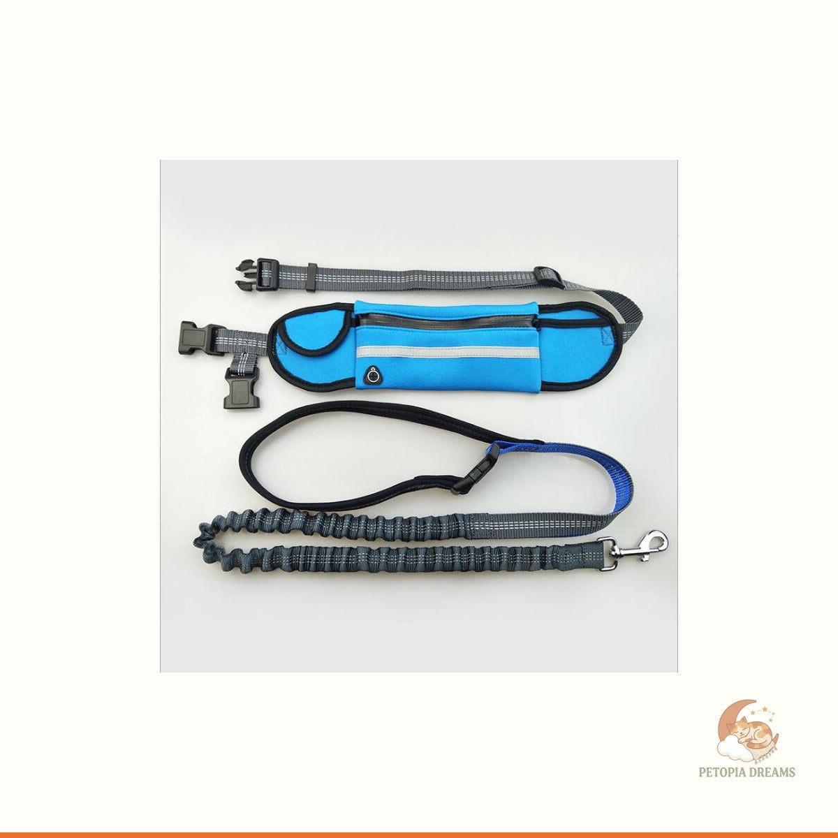 Hands-Free Dog Running Leash with Bungee Belt & Waist Pouch | Petopia Dreams