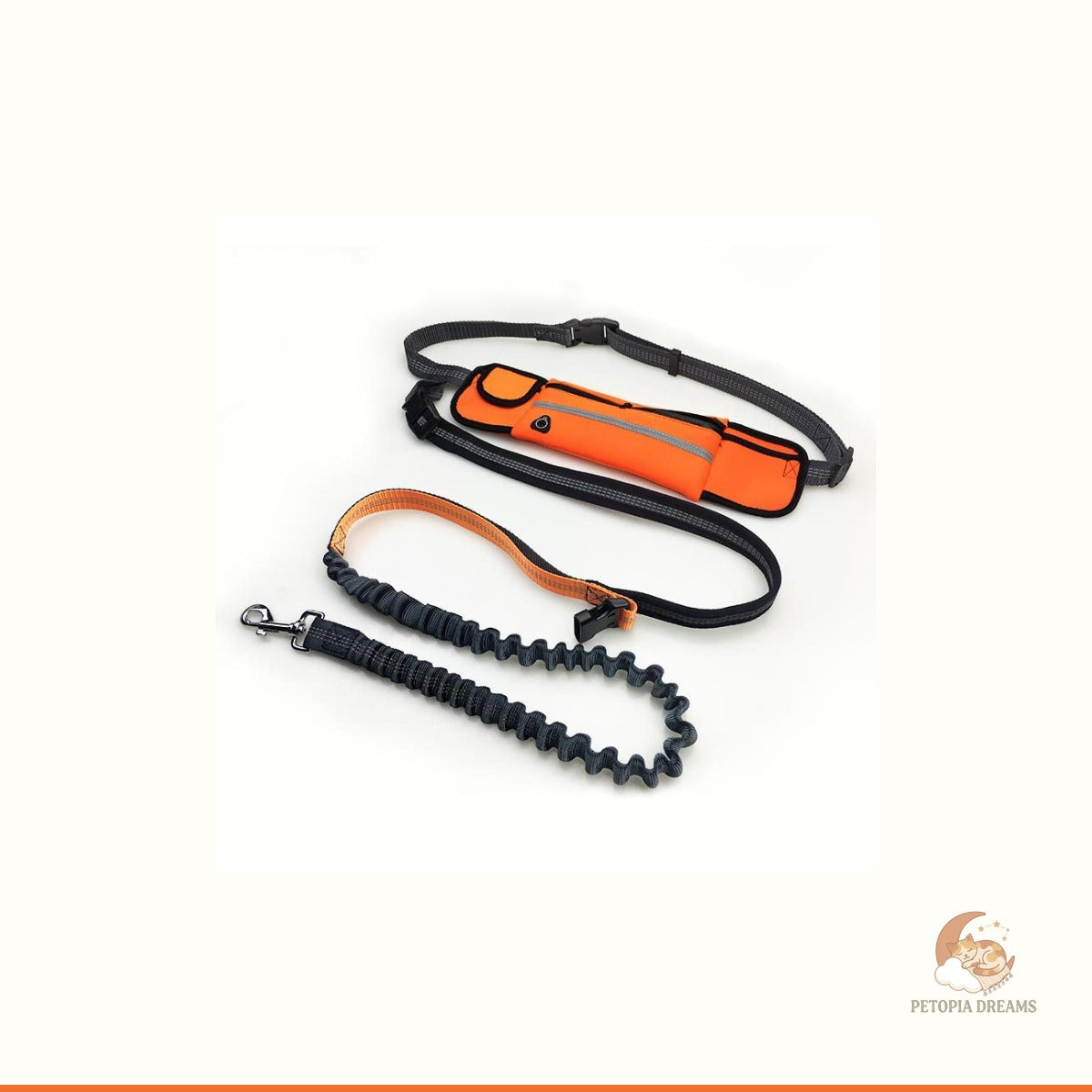 Hands-Free Dog Running Leash with Bungee Belt & Waist Pouch | Petopia Dreams