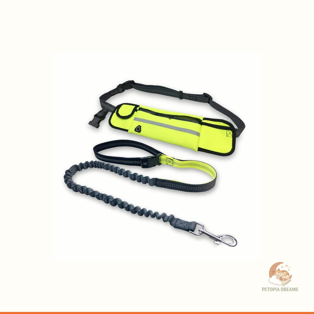 Hands-Free Dog Running Leash with Bungee Belt & Waist Pouch | Petopia Dreams