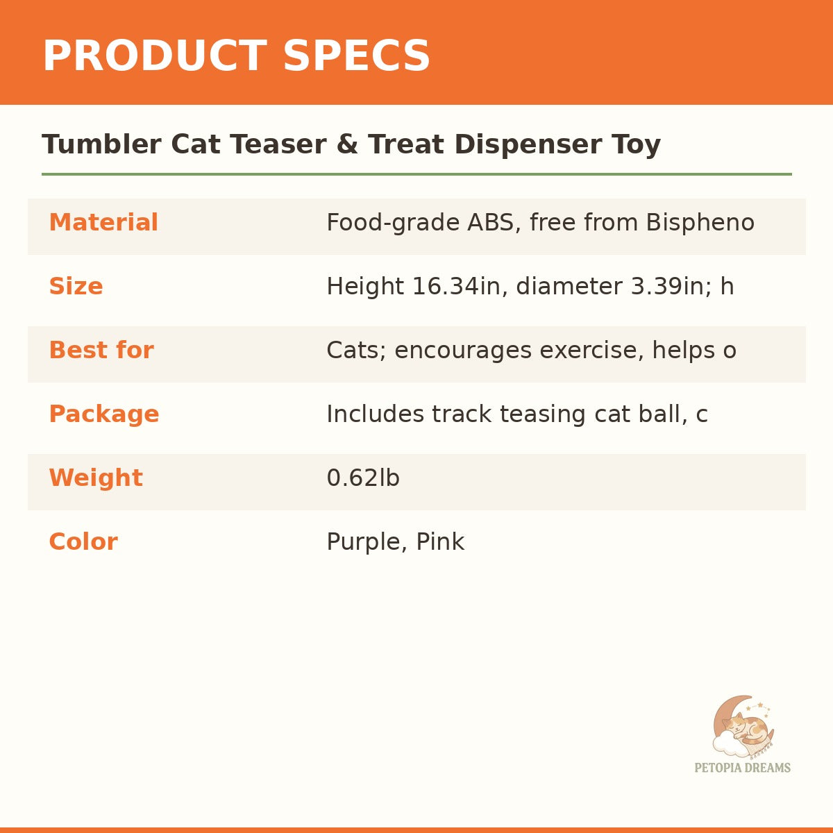 Tumbler Cat Teaser & Treat Dispenser Toy | Petopia Dreams