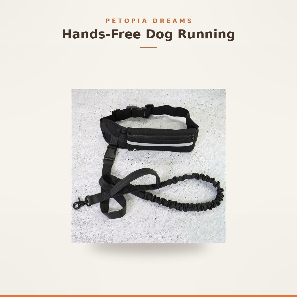 Hands-Free Dog Running Leash Waist Belt Bungee | Petopia Dreams