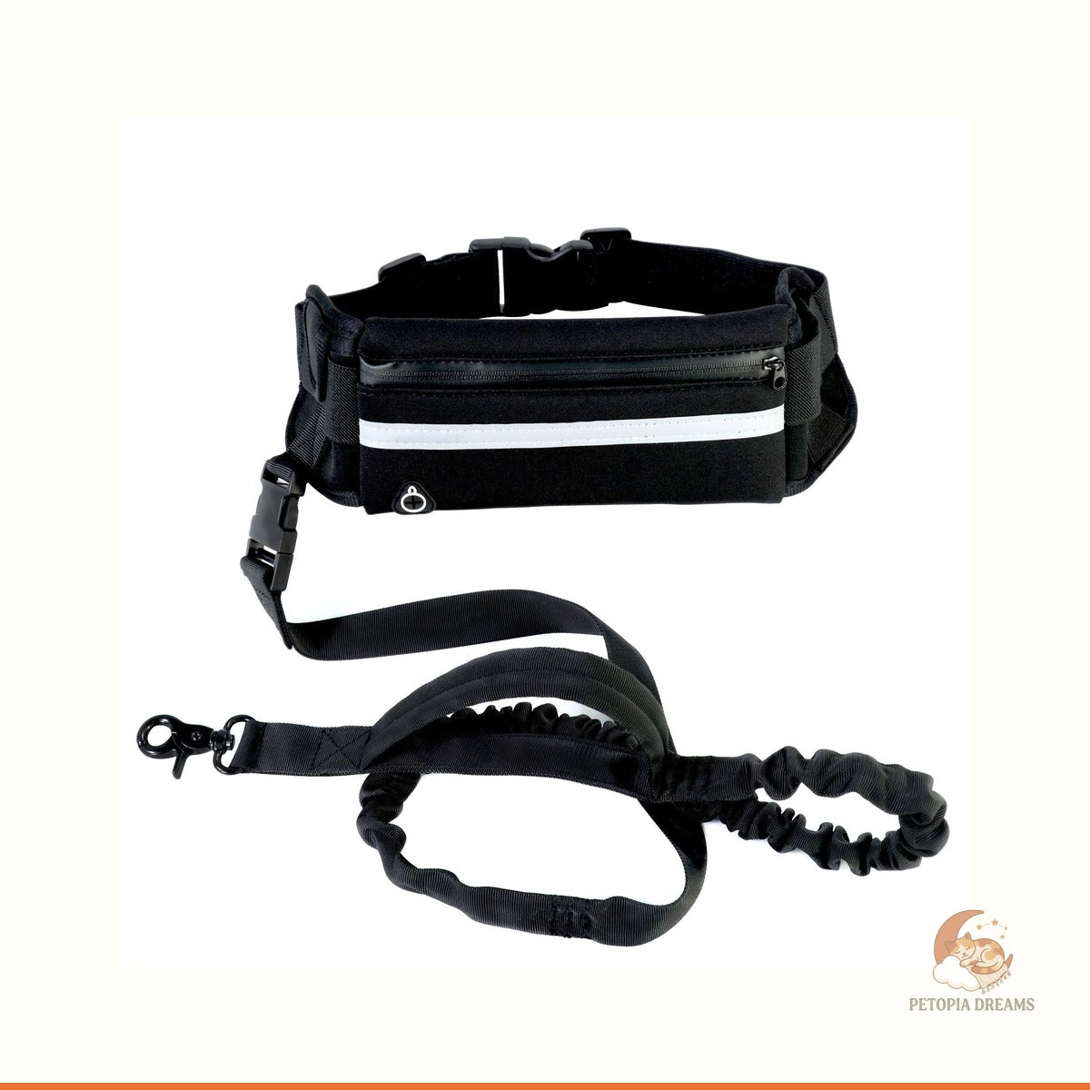 Hands-Free Dog Running Leash Waist Belt Bungee | Petopia Dreams