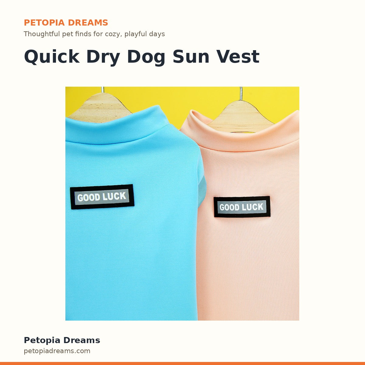Quick Dry Dog Sun Vest | Petopia Dreams