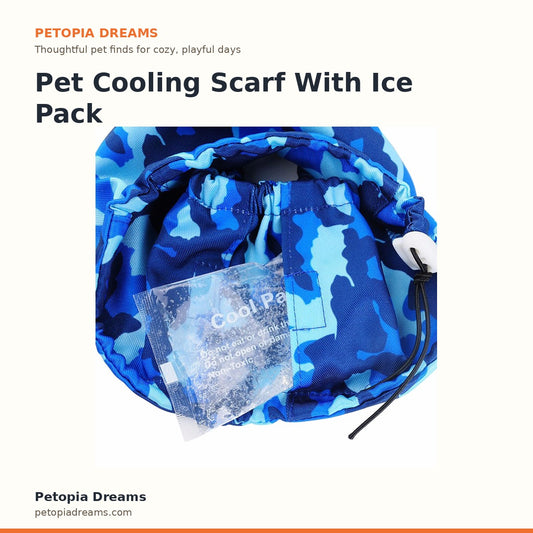 Pet Cooling Scarf With Ice Pack | Petopia Dreams