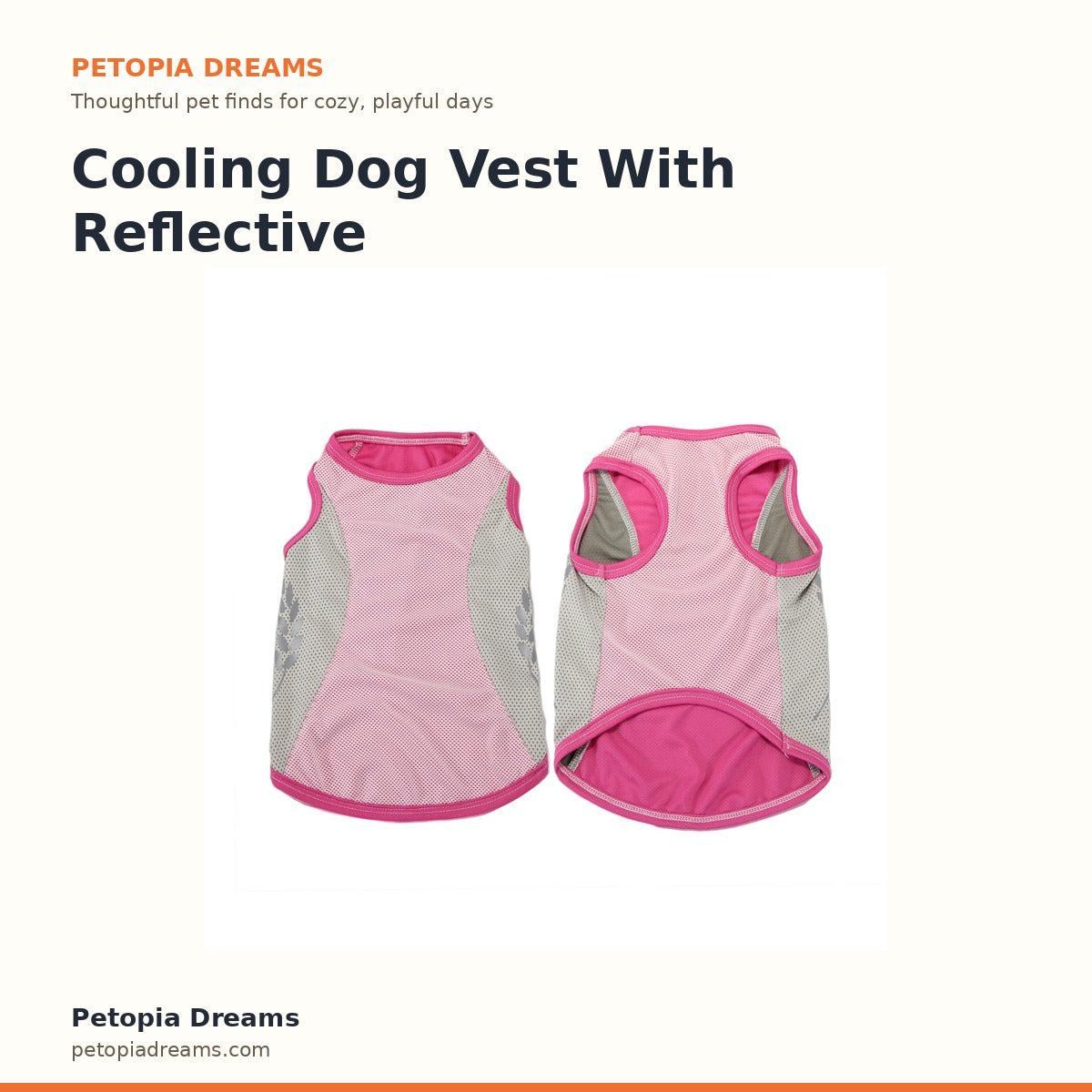 Cooling Dog Vest With Reflective Strip | Petopia Dreams