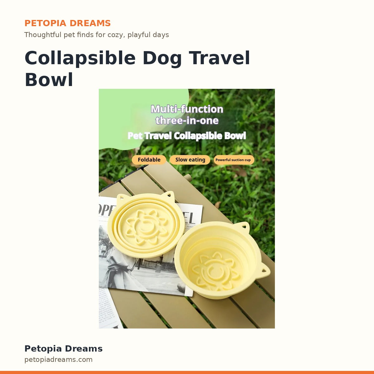 Collapsible Dog Travel Bowl | Petopia Dreams