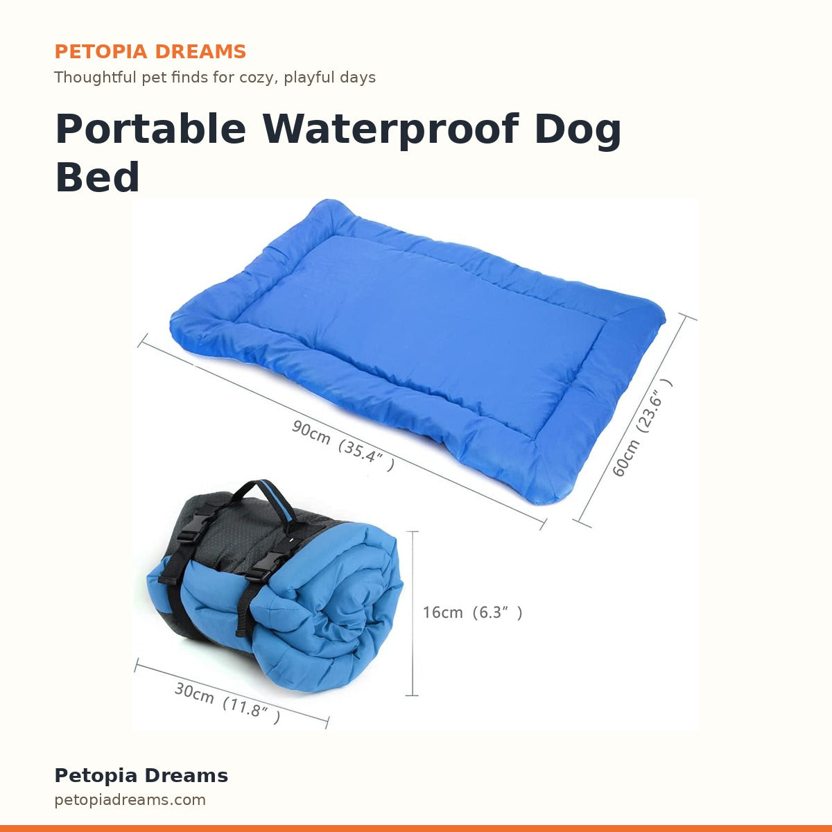 Portable Waterproof Dog Bed | Petopia Dreams