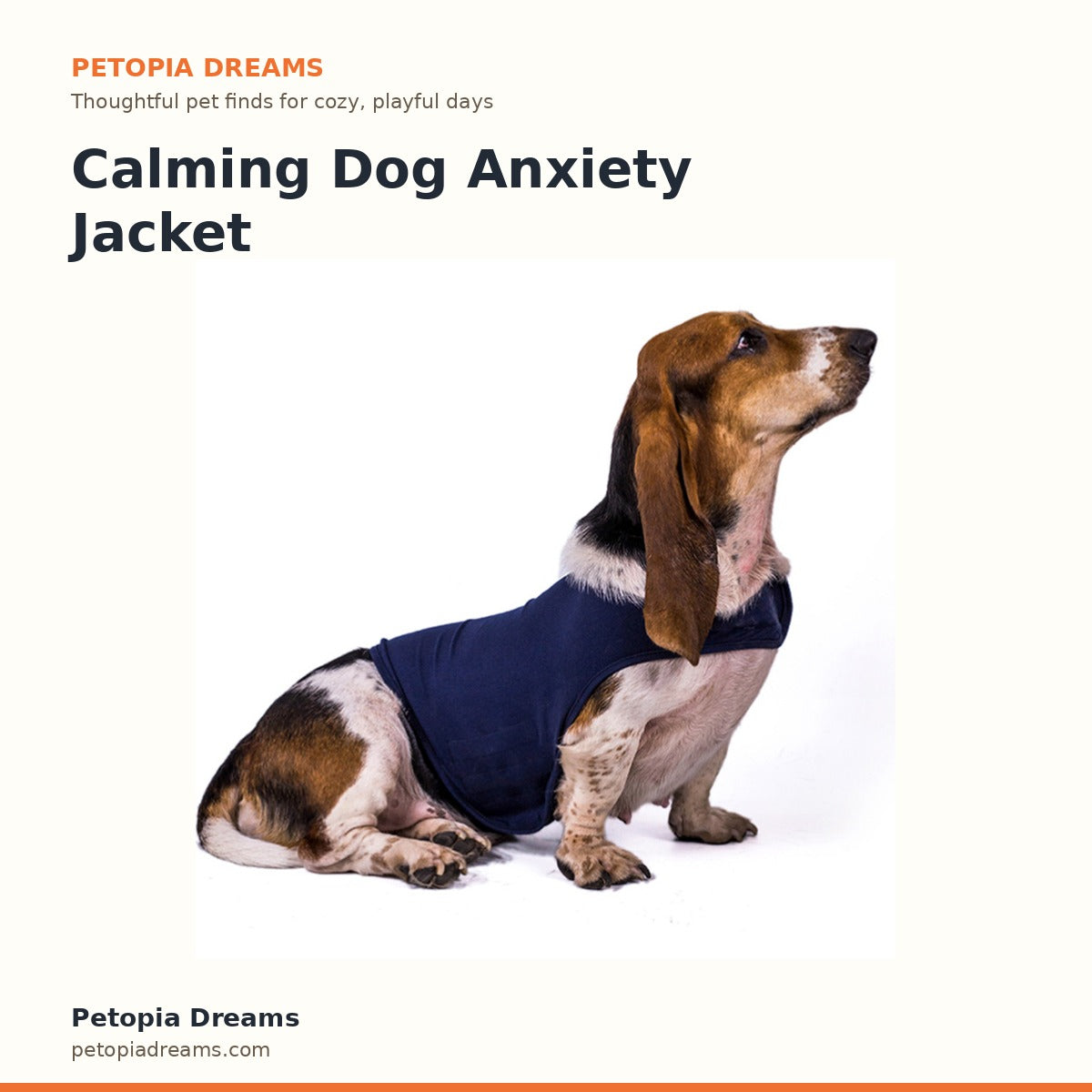 Calming Dog Anxiety Jacket Cozy Cotton Comfort | Petopia Dreams