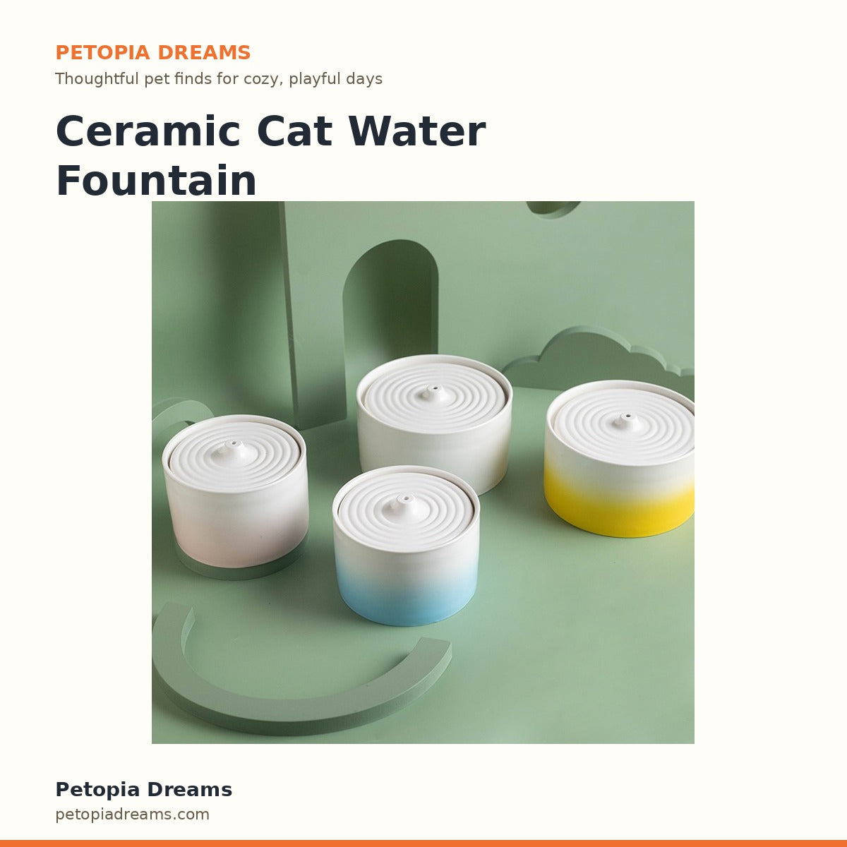 Ceramic Cat Water Fountain | Petopia Dreams
