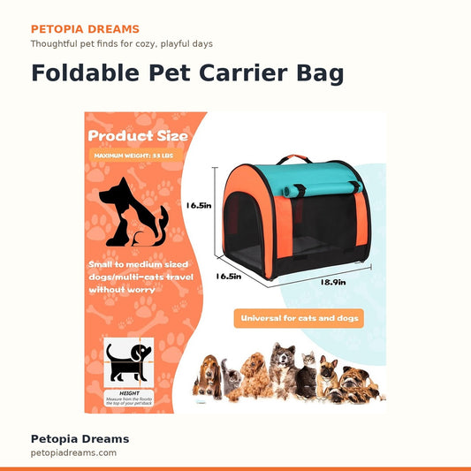 Foldable Pet Carrier Bag | Petopia Dreams