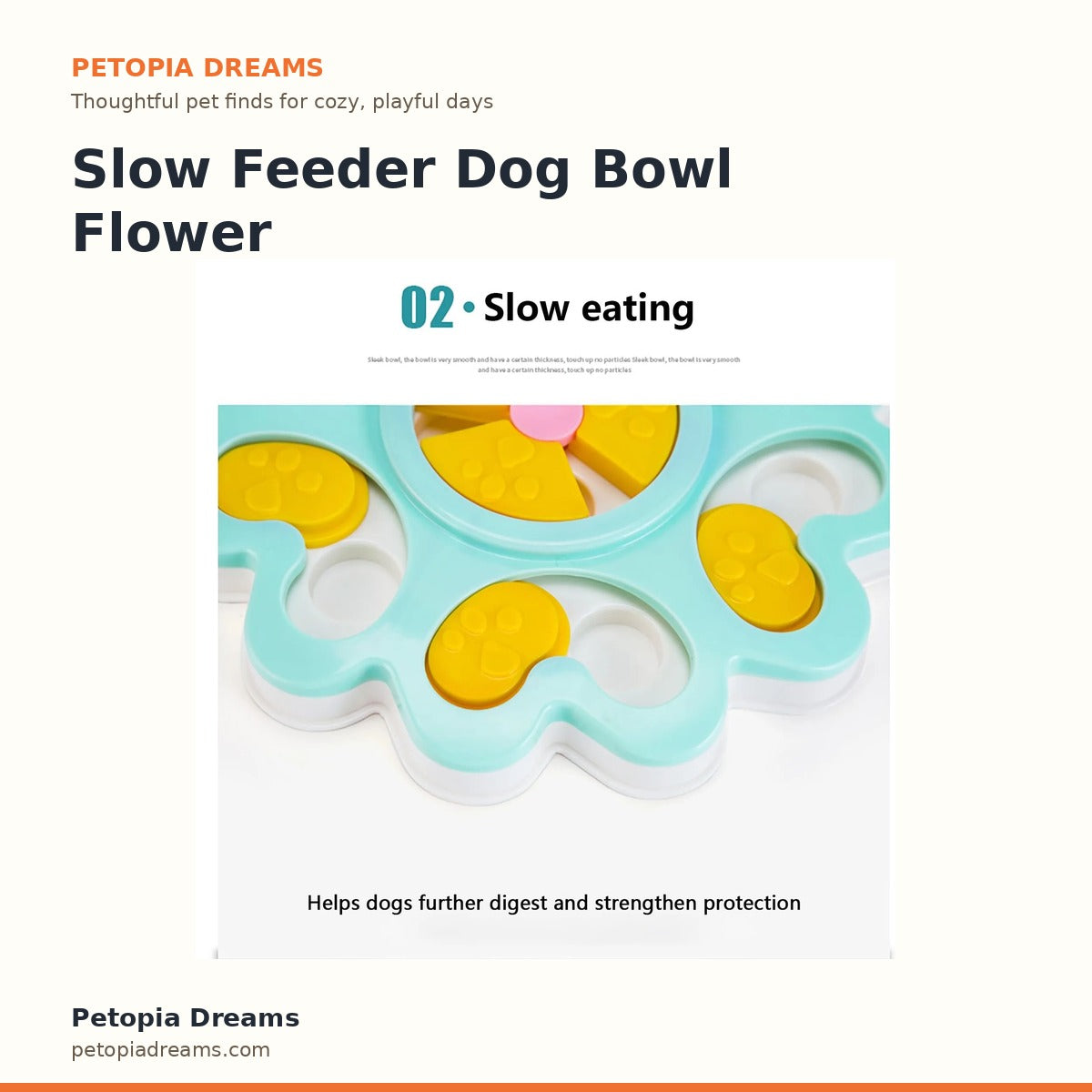 Slow Feeder Dog Bowl Flower Maze Puzzle Feeder | Petopia Dreams