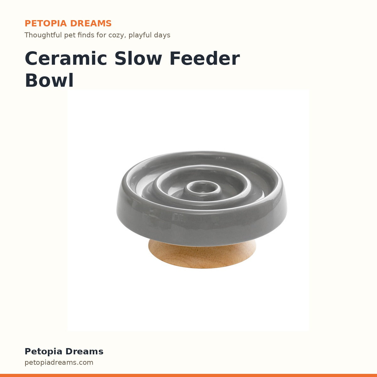 Ceramic Slow Feeder Bowl | Petopia Dreams
