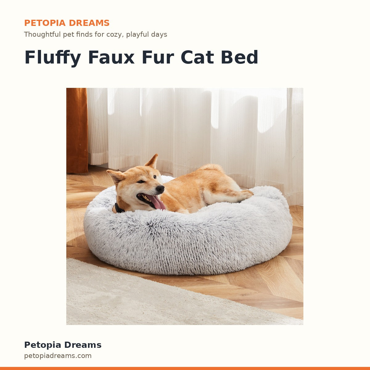 Fluffy Faux Fur Cat Bed | Petopia Dreams