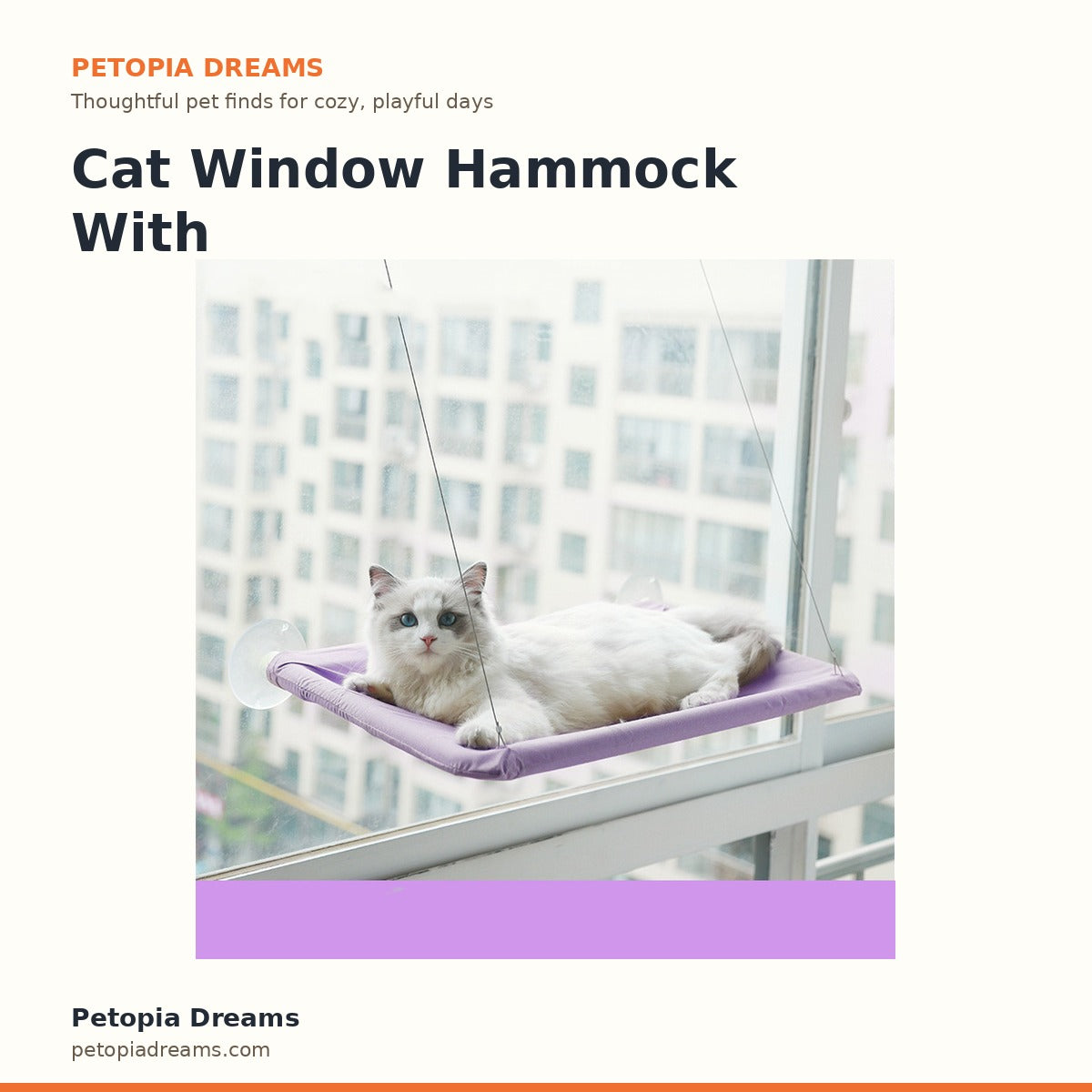Cat Window Hammock With Suction Cups | Petopia Dreams