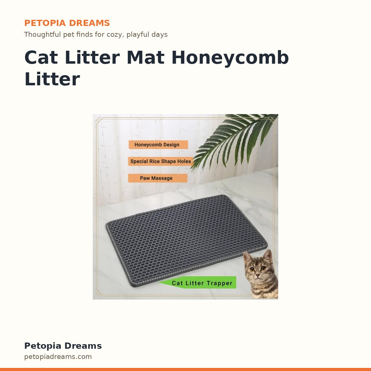 Cat Litter Mat Honeycomb Litter Trapping Mat | Petopia Dreams