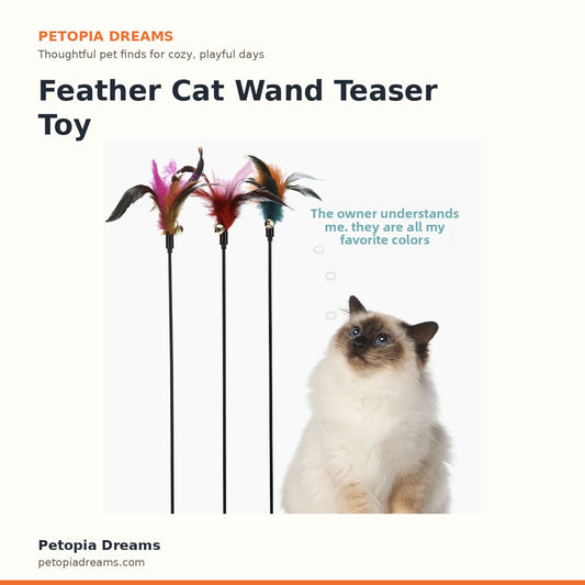 Feather Cat Wand Teaser Toy With Bell | Petopia Dreams