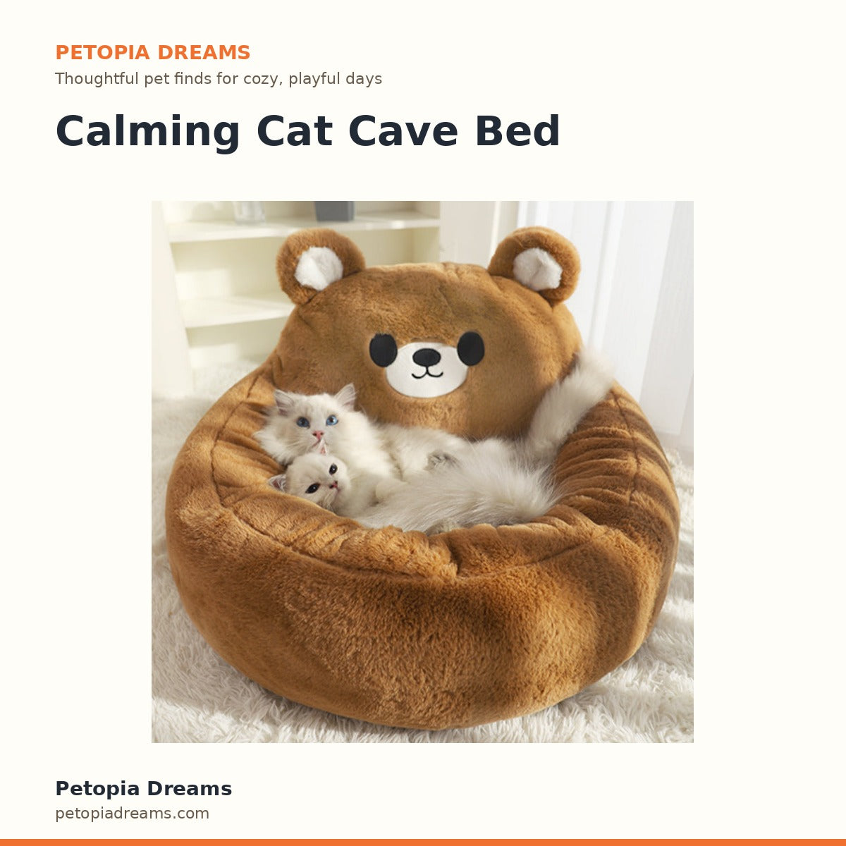 Calming Cat Cave Bed | Petopia Dreams