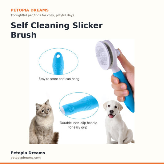 Self Cleaning Slicker Brush Deshedding Tool | Petopia Dreams