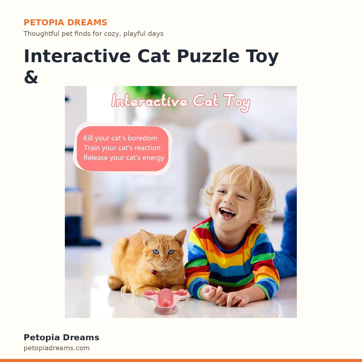 Interactive Cat Puzzle Toy & Slow Feeder | Petopia Dreams