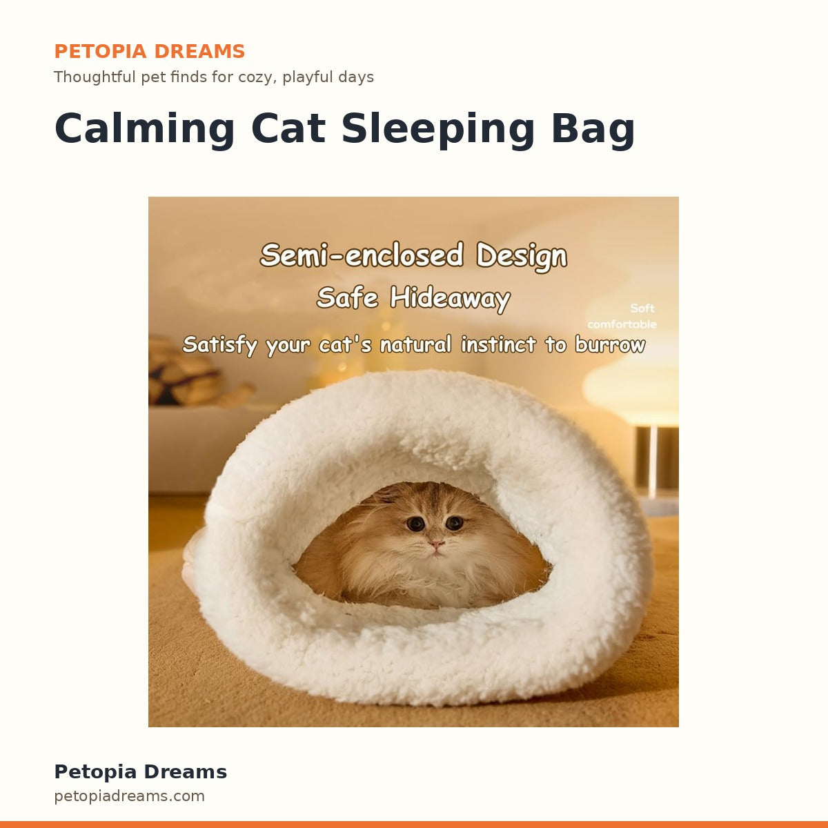 Calming Cat Sleeping Bag | Petopia Dreams