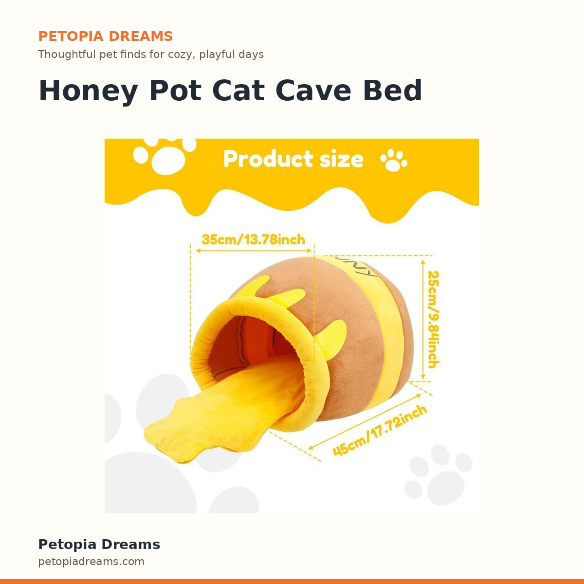 Honey Pot Cat Cave Bed | Petopia Dreams