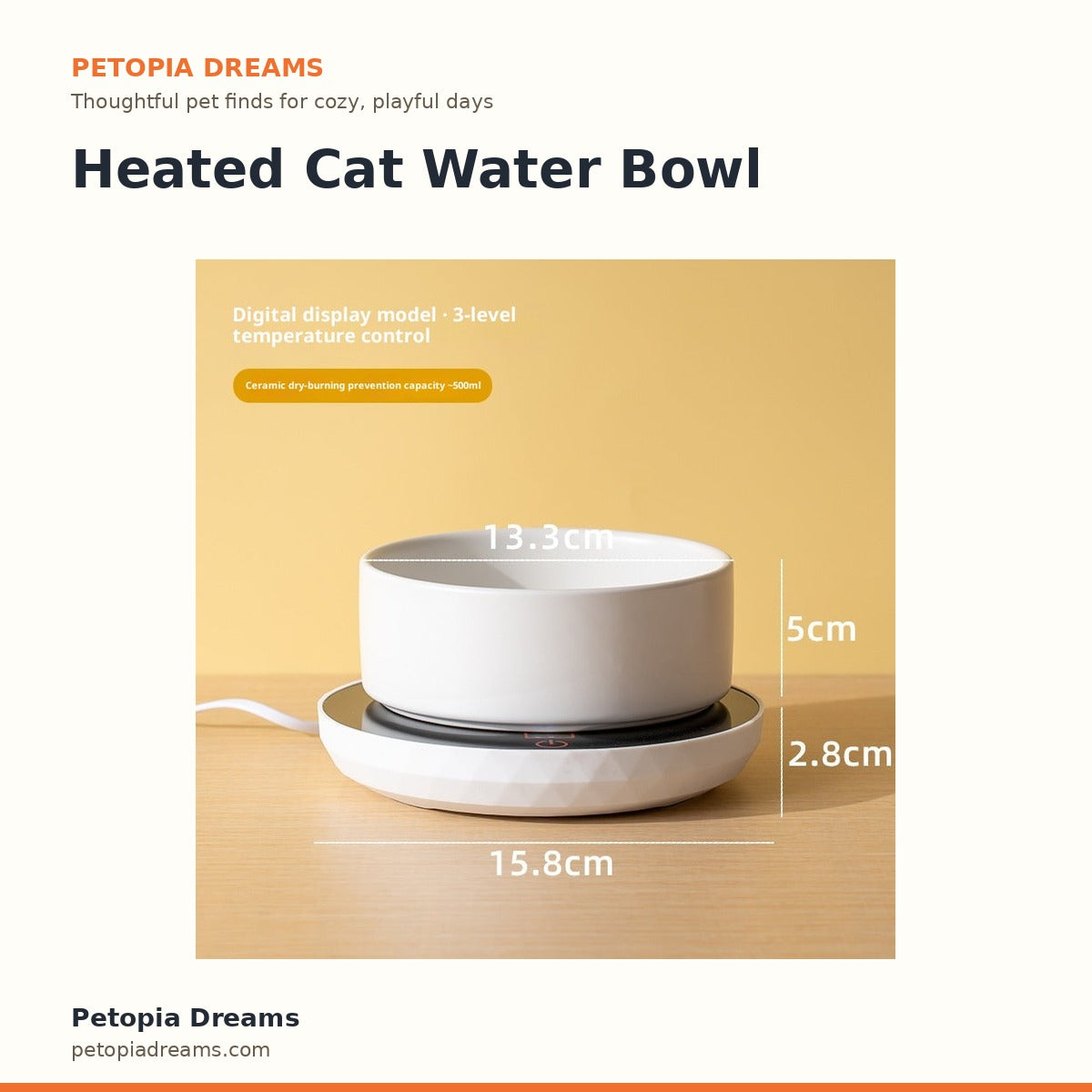 Heated Cat Water Bowl | Petopia Dreams