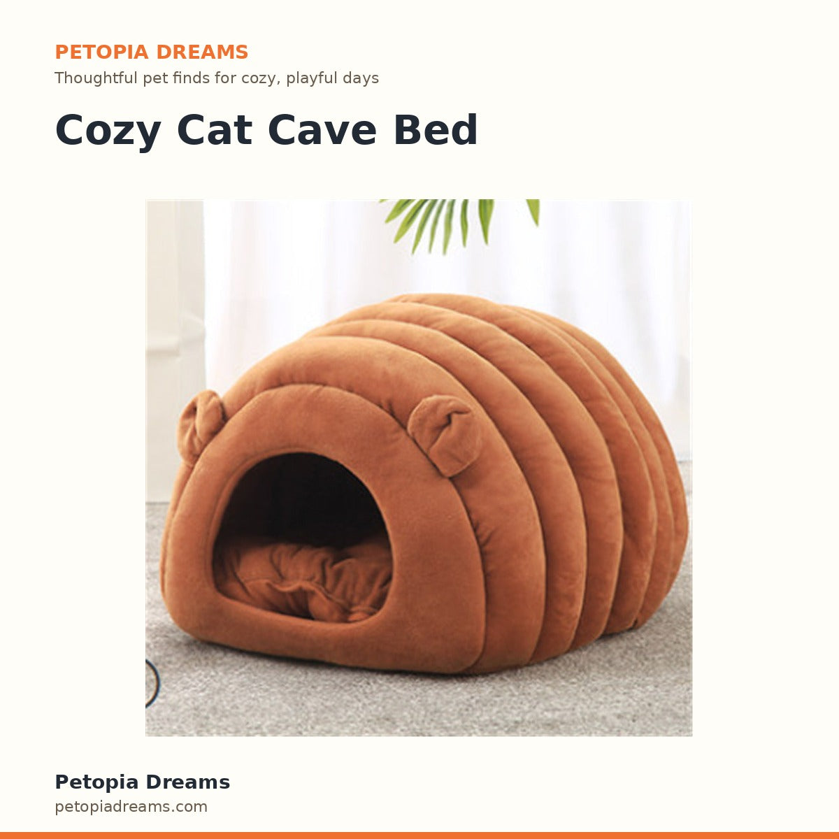 Cozy Cat Cave Bed | Petopia Dreams