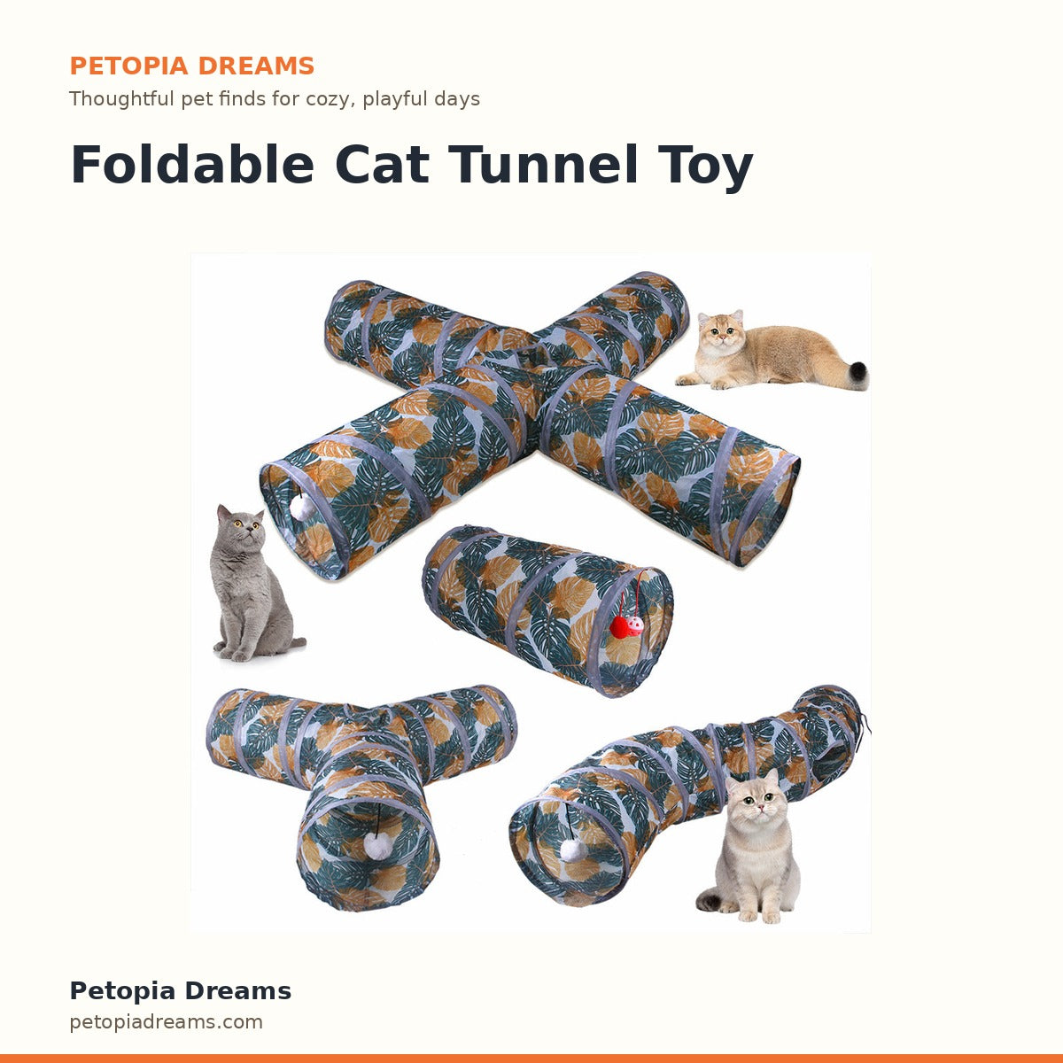 Foldable Cat Tunnel Toy | Petopia Dreams
