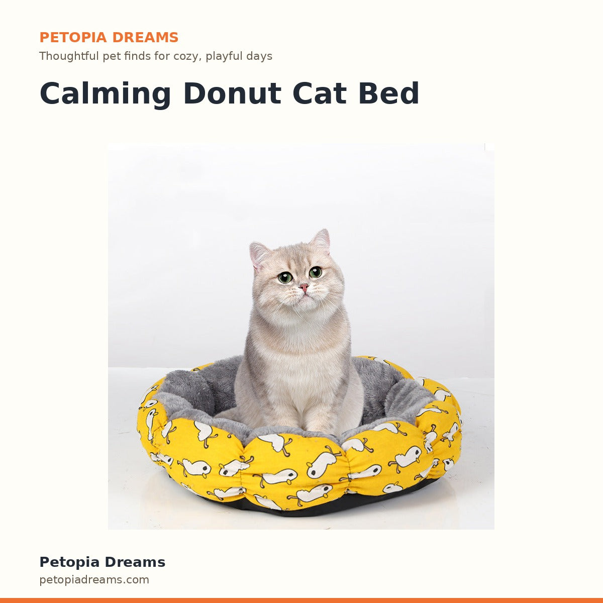 Calming Donut Cat Bed | Petopia Dreams