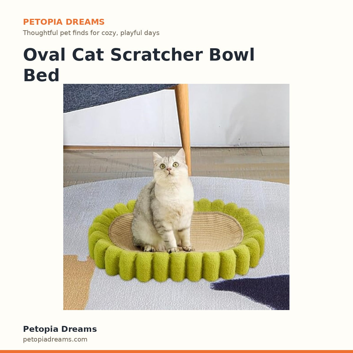 Oval Cat Scratcher Bowl Bed | Petopia Dreams