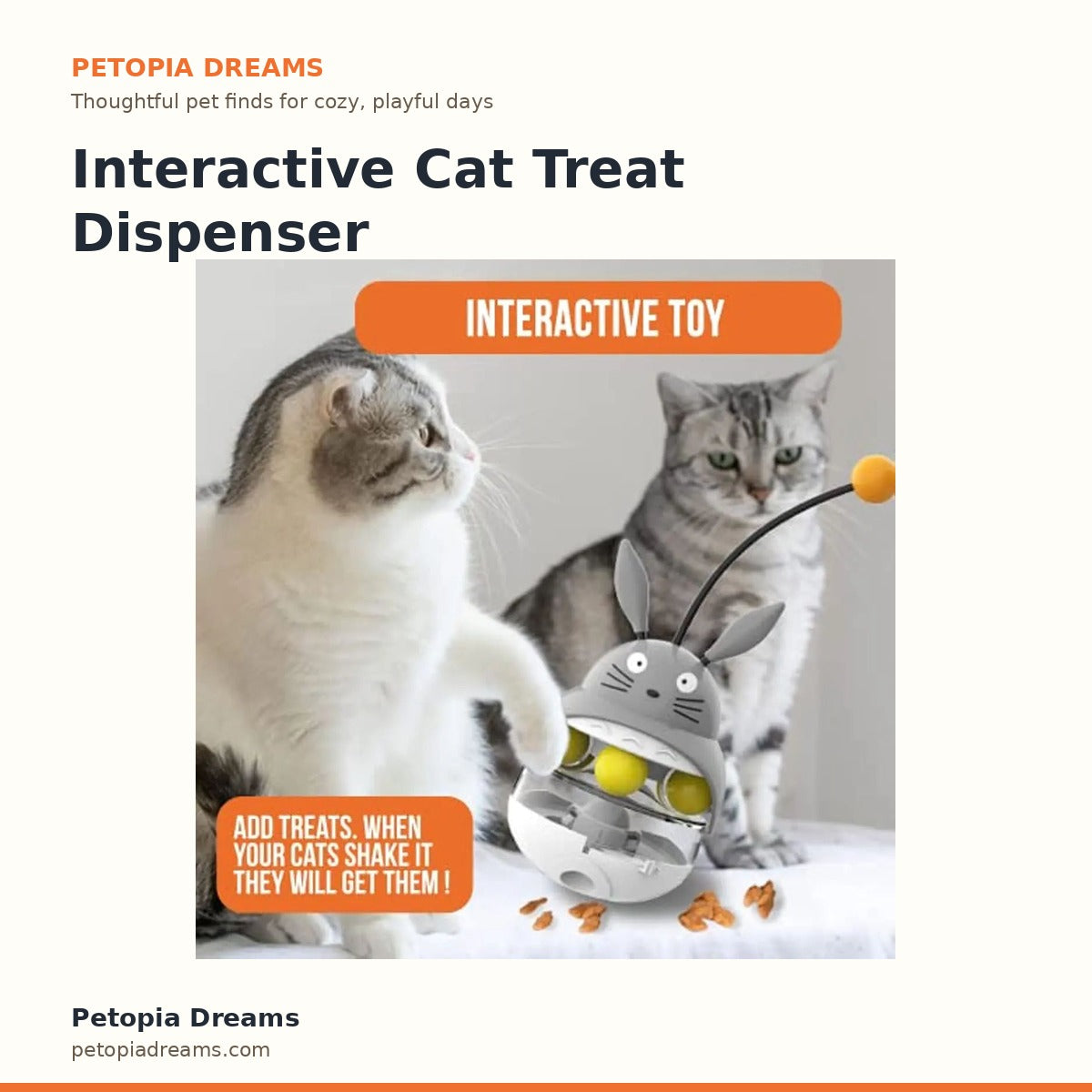 Interactive Cat Treat Dispenser Tower | Petopia Dreams